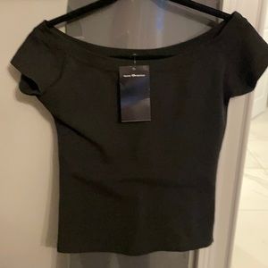 Brandi Melville off the shoulder black tee